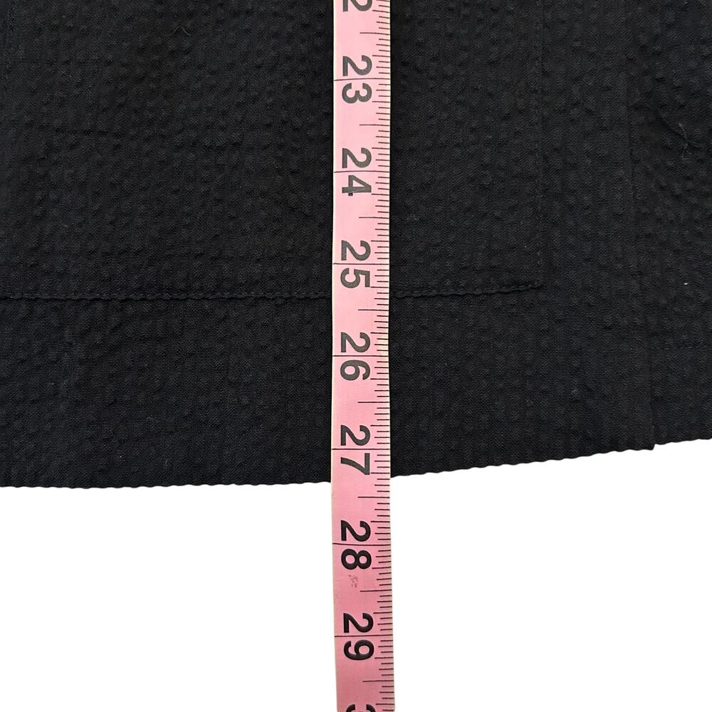 Eileen Fisher Black Organic Cotton Ripple Blazer Open Front Jacket M - Picture 9 of 12